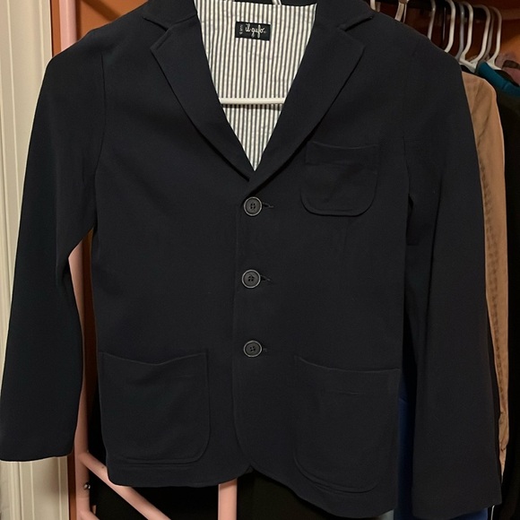 Navy Blue Blazer with Button Closure - Picture 3 of 10